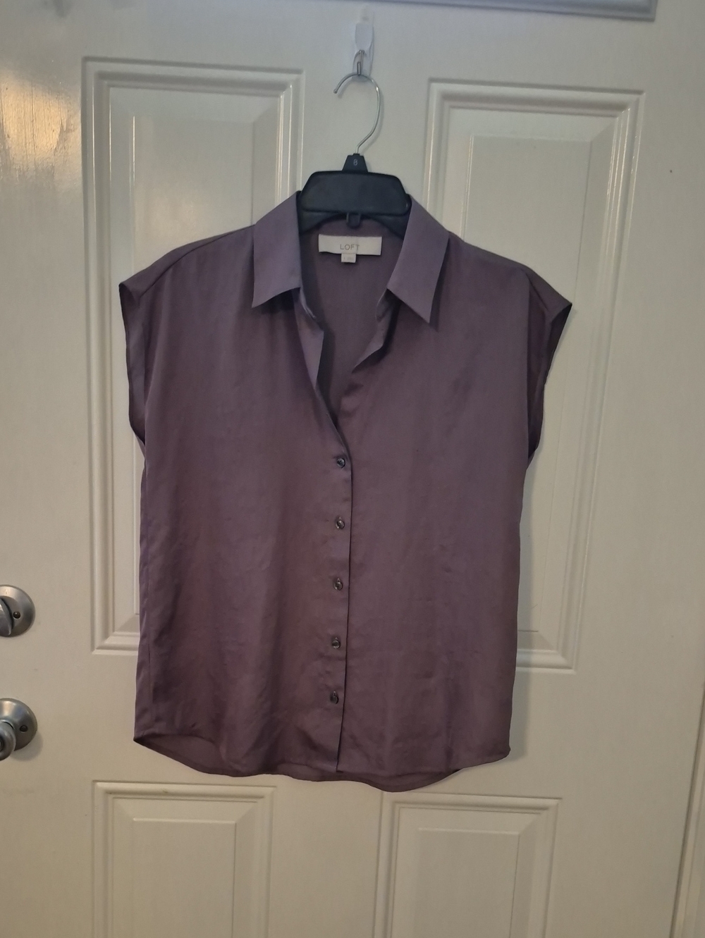 LOFT Sleeveless Button-Front Blouse